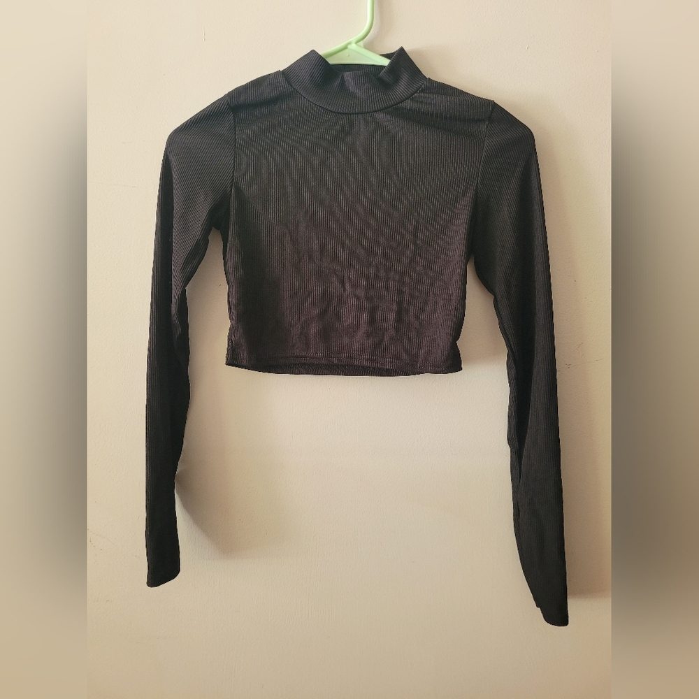 Long Sleeve Mock Neck Crop